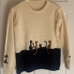 Boutique cat sweater small